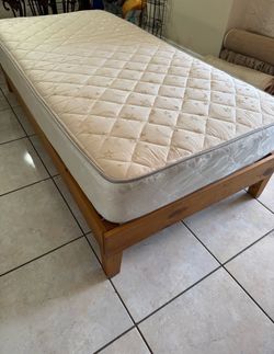 Twin Platform Bed Solid Wood - Good Condition