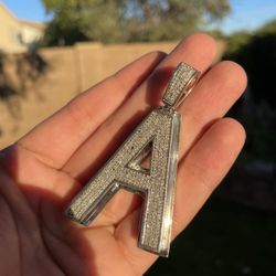 Big A Pendant 10k Natural Ice 