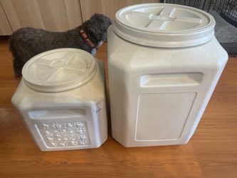 2 Stackable Dog Food Containers