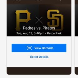 Padres Vs Pirates Right Field Seats Sec 129