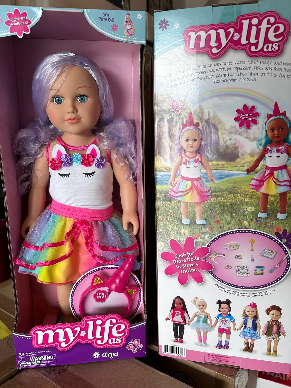 UMy Life As Arya Posable 18 inch Doll, Purple Hair, Blue Eyes.