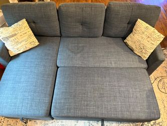 Blue Sofa Chaise 77.5"