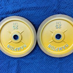 Hampton Olympic Rubber Bumper Plates - Pair of 25s