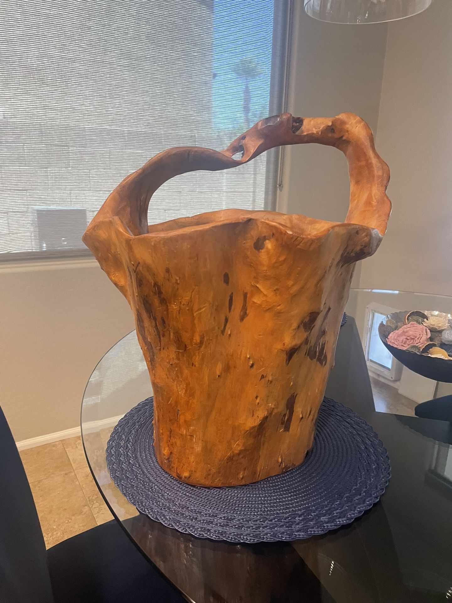 Hard carved wood bowl