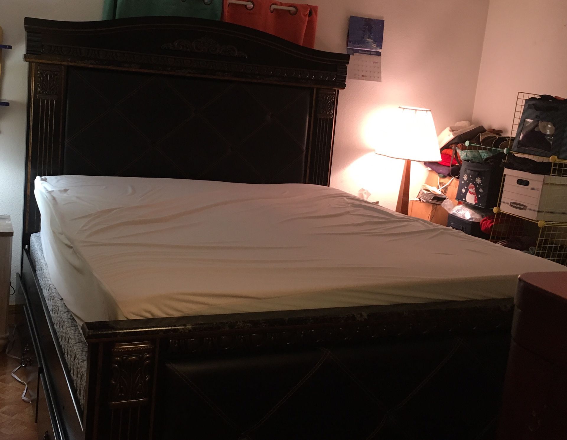 King Size Bed frame with mattress