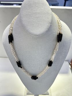 Pearl And Bead Necklace 14kt Yellow Gold