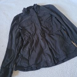 Style & Co Women's Medium Dark Brown Black Jacket Zip GUC