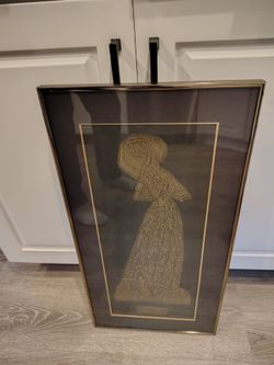 Vintage Framed Brass Rubbing of Lady Margaret Peyton