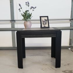 Wooden End Table / Side Table With Glass Top