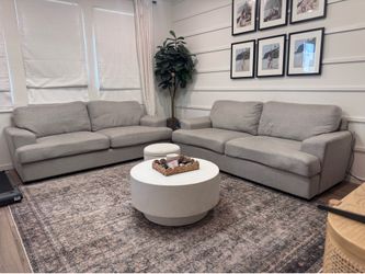 2x Light Grey Ashely Fairly Used Sofas (3yrs old) 7ft.2inches by 2ft.6inches (86 inches x 30 inches + removable and washable covers!  BOTH $500 OBO