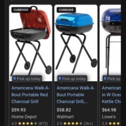 Brand New Portable Charcoal Grills $40 Each BLUE OR RED