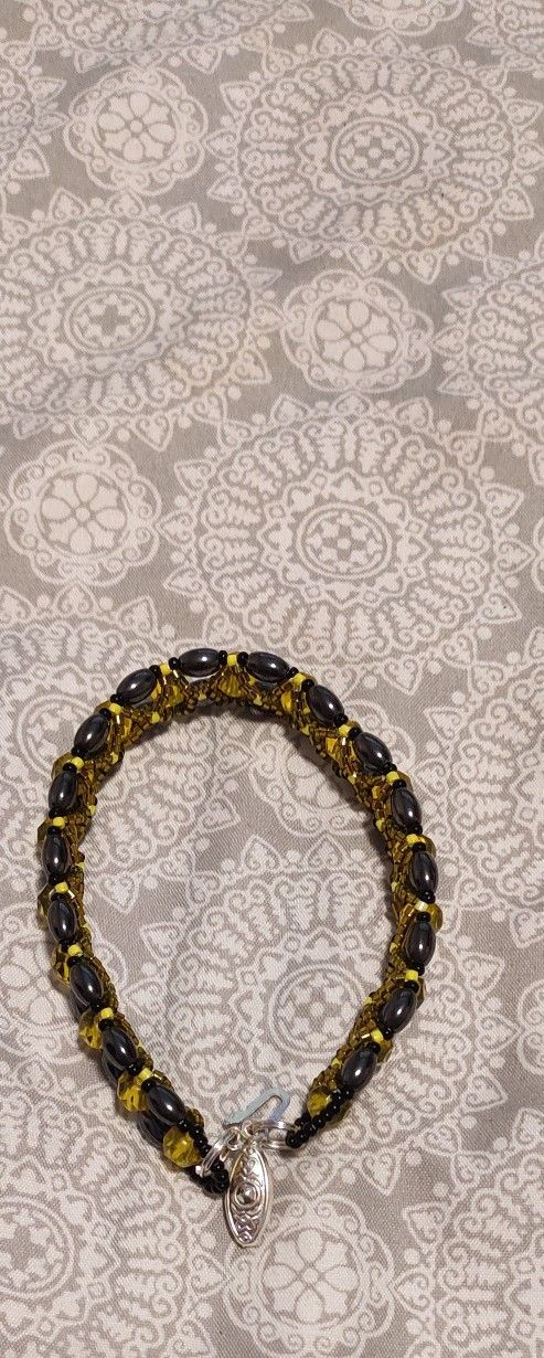 Homemade Necklace And Bracelet Yellow And Black
