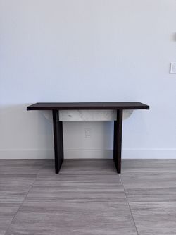Solid Wood And Real Marble Entryway Table