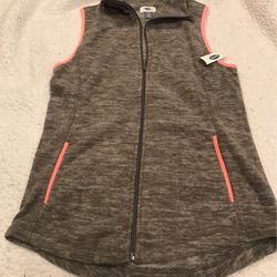 New With Tag Old Navy Gray Zip Front Ladies Fleece Vest Size Small Y’all