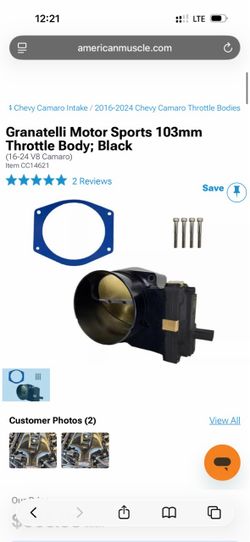 Granatelli Motor Sports 103mm Throttle Body; Black