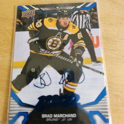 22/23 Brad Marchand Autographed Upper Deck MVP Hockey Card