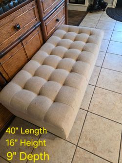 Tufted Upholstered Bench Ottoman