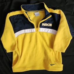 Boys Nike yellow and navy fleece 1/4 zip jacket Size 3T