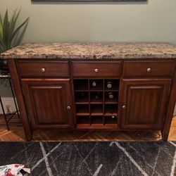 Buffet Table with Wine Storage