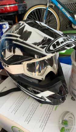 Barely used motor cross helmet with goggles