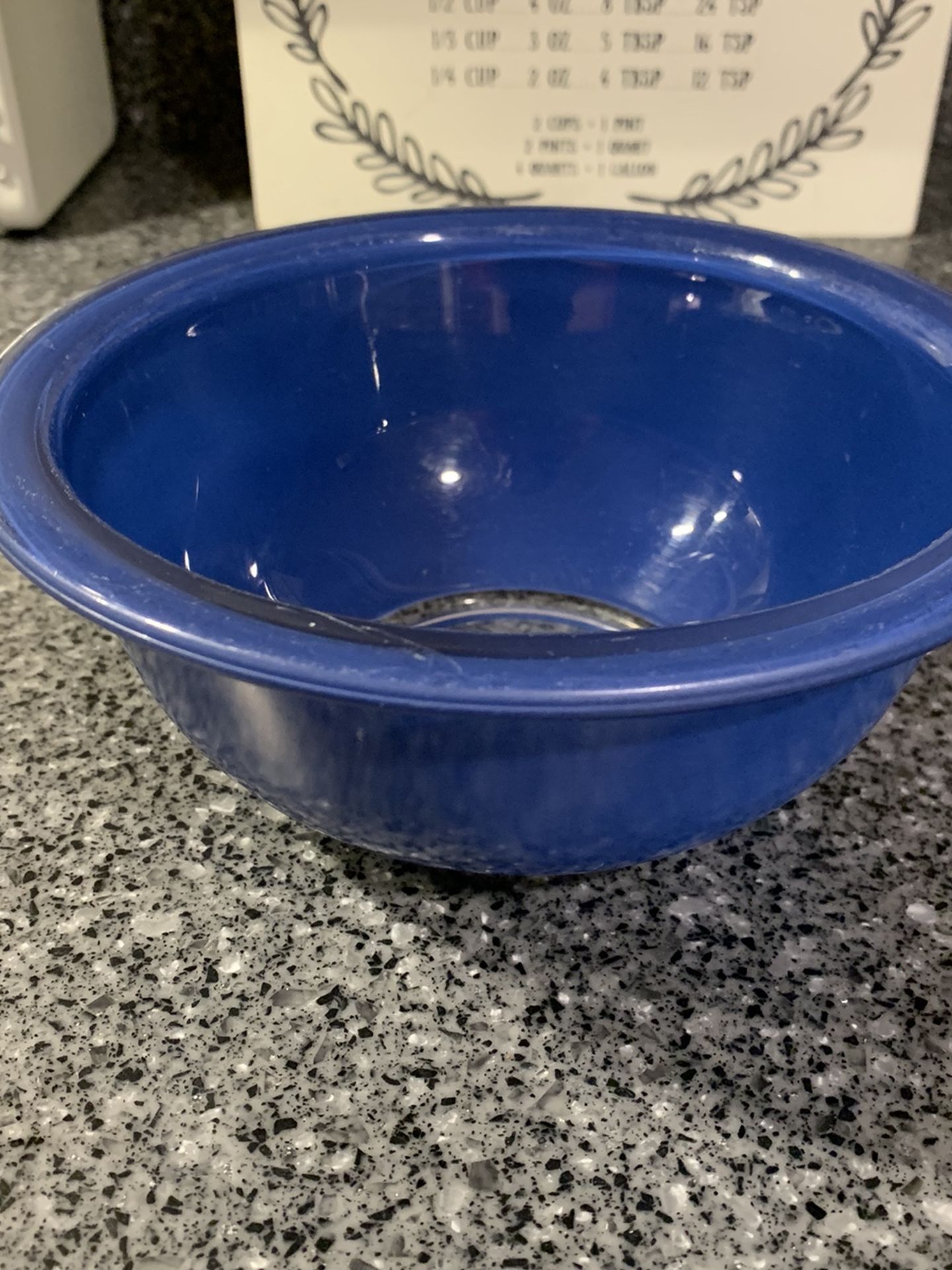 Vintage Clear Bottom Cobalt Blue 1 Liter 34 Bowl