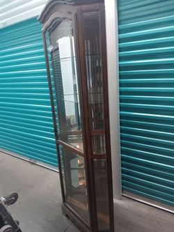 Nice Wood and Glass Doors Corner Cabinet