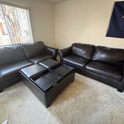 Leather Sofas With Ottoman 