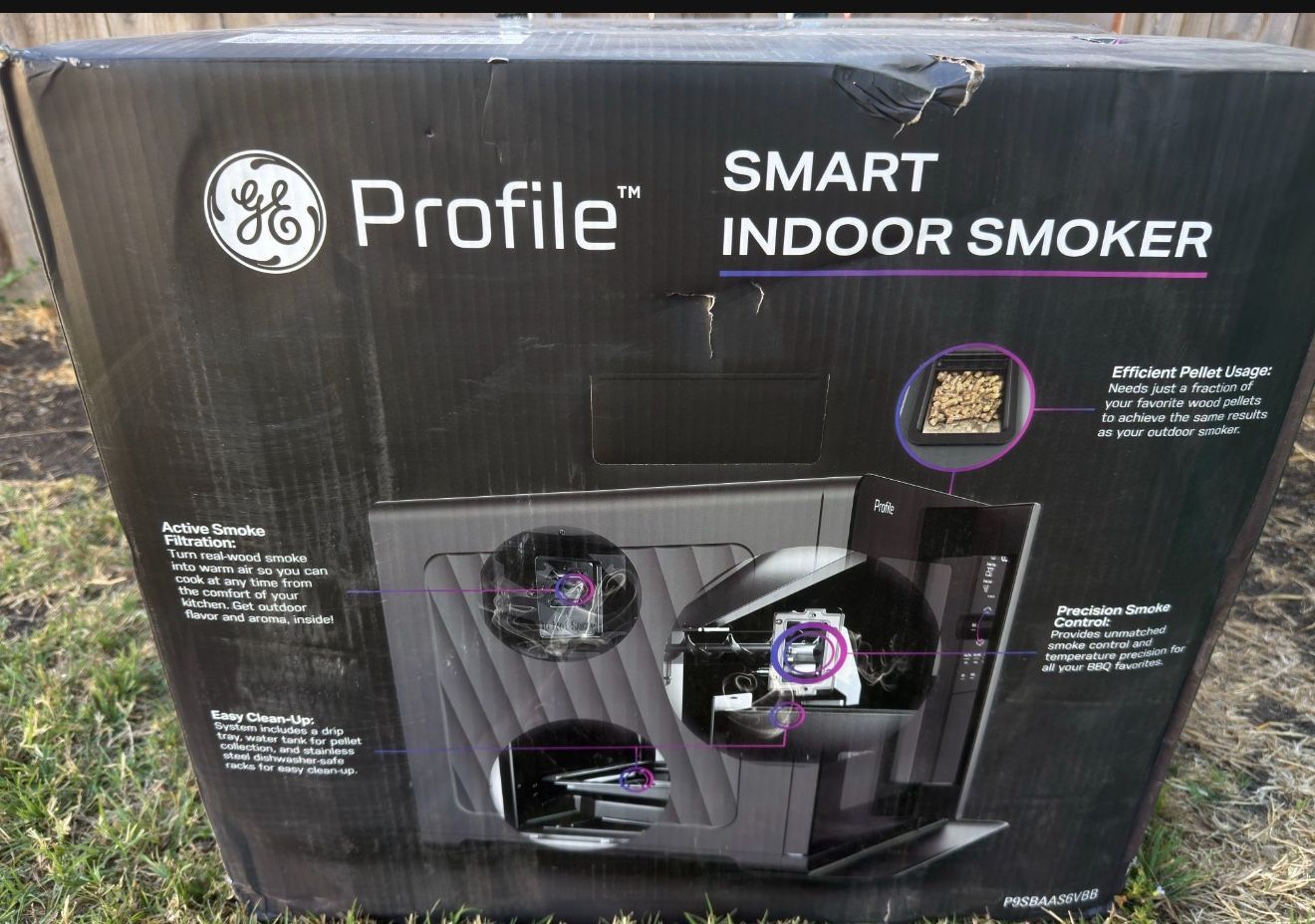 GE Profile Indoor 2.1 cu ft 293-Sq. in Black Smart Electric Smoker Model #P9SBAAS6VBB