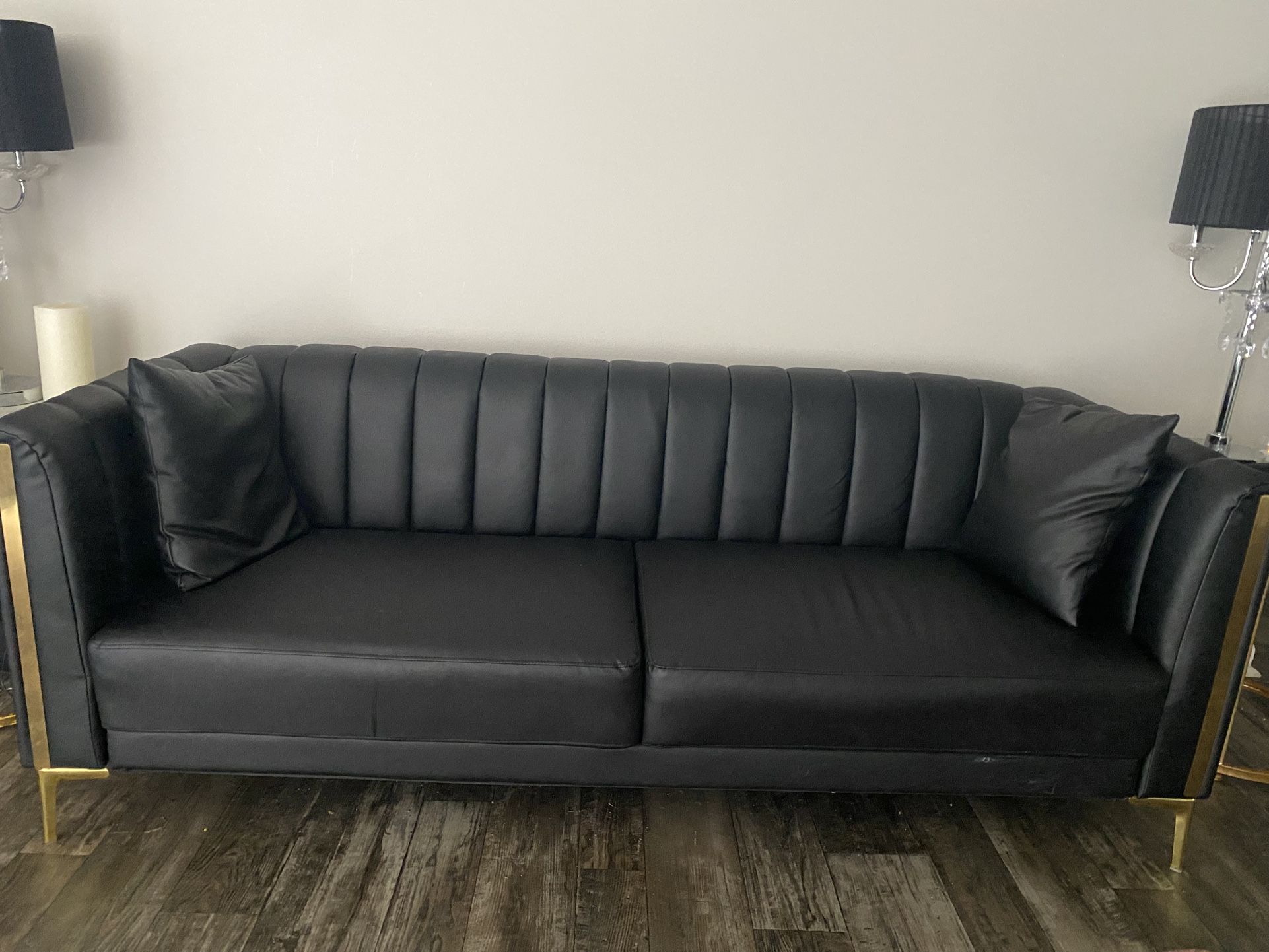 Leather Black Couch