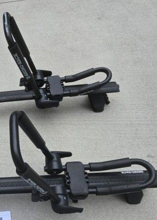 Rhino-Rack Kayak Roof Rack w/ Tie-Downs - J-Style - Folding - Clamp On