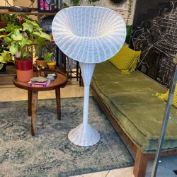 Boho White Wicker Flower / Plant Stand Shower and wedding Decor 