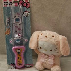 *2 ITEM* RARE Japanese Hello Kitty Plushie + Spin Toy