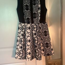 Formal/Church Black & White Dress