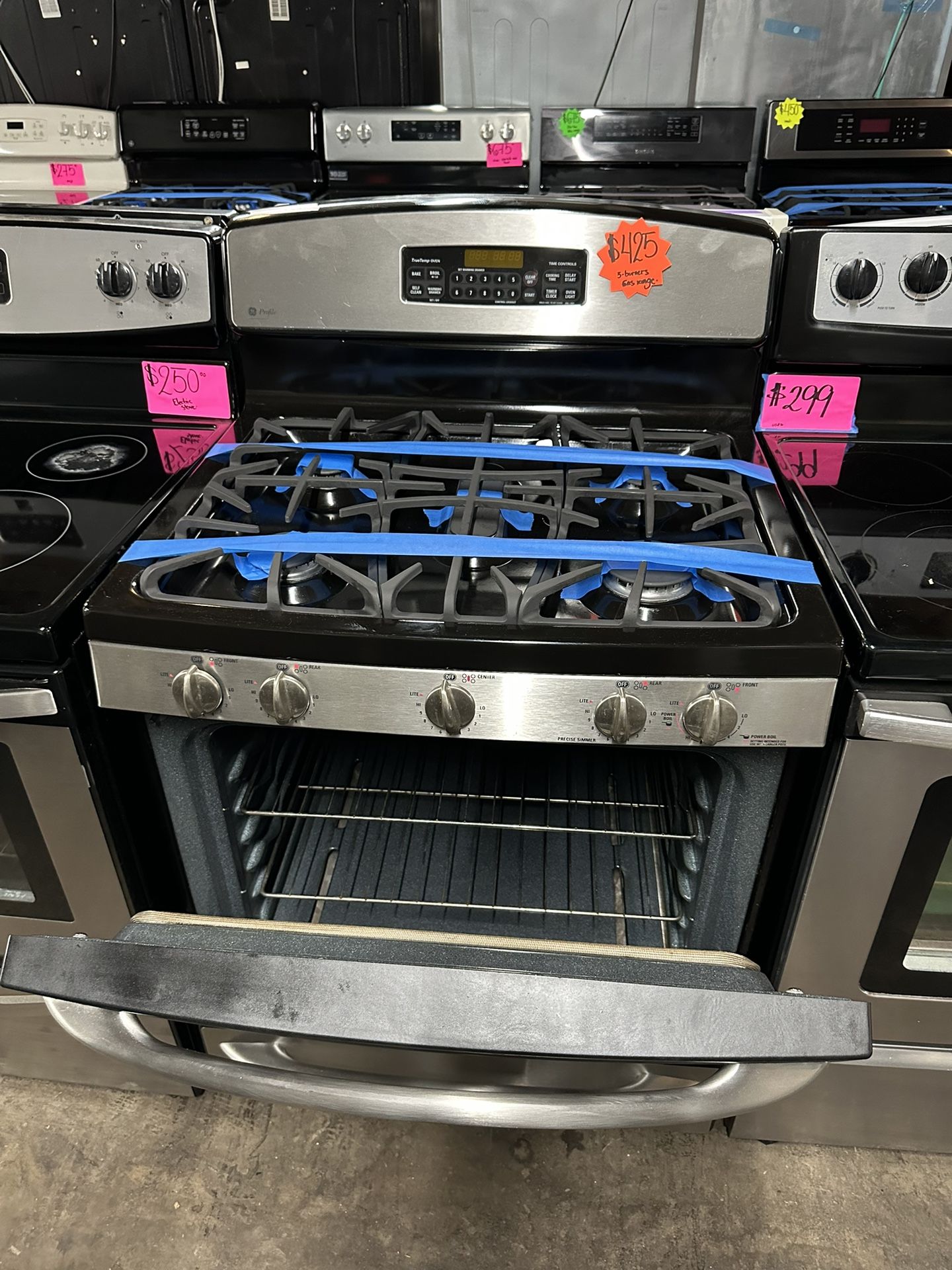GE 5burners Gas Stove Stainless Working Perfectly Four Months Warranty