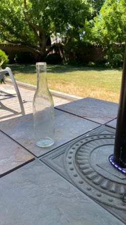 New clear glass wine bottles
