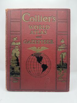 Collier's World Atlas and Gazatteer 1937 Illustrated Color / Black & White Maps
