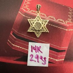 14K Solid Gold Pendant For Wedding 2.9Gr