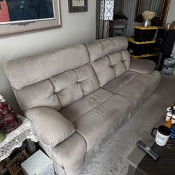 Beige Ashley Furniture 2 Seat Power Reclining Sofa