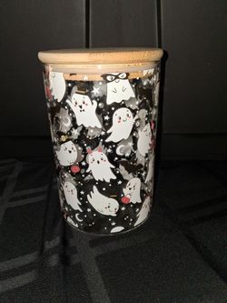 Ghost glass candy jar