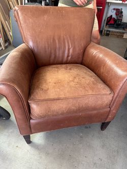 Crate and Barrel leather chair