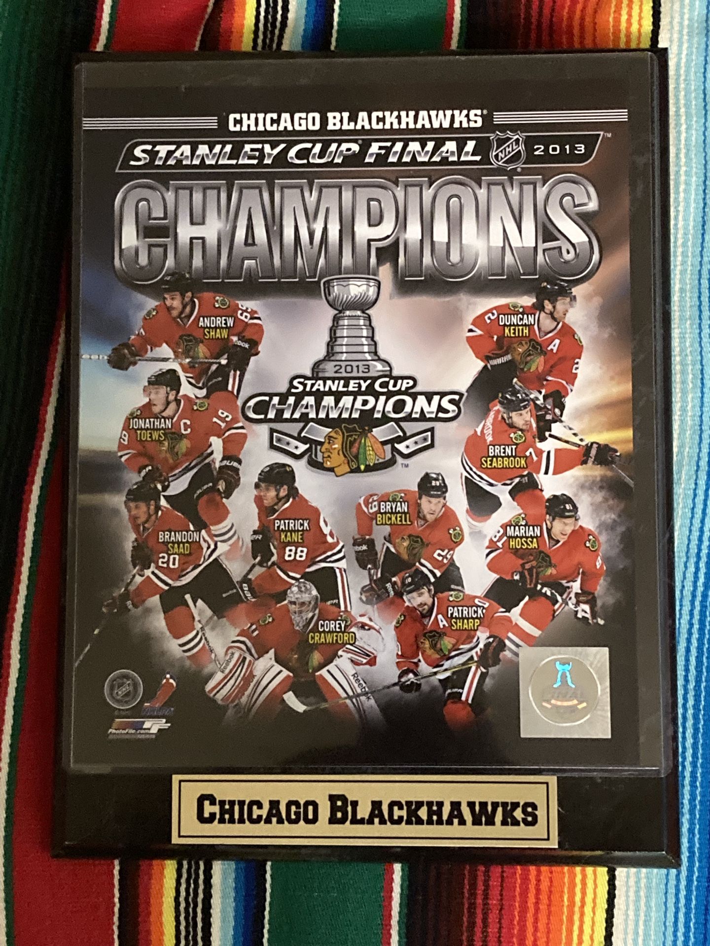 Chicago Blackhawks 2013 Stanley Cup Champs Commemorative Photo Plaque, NEW