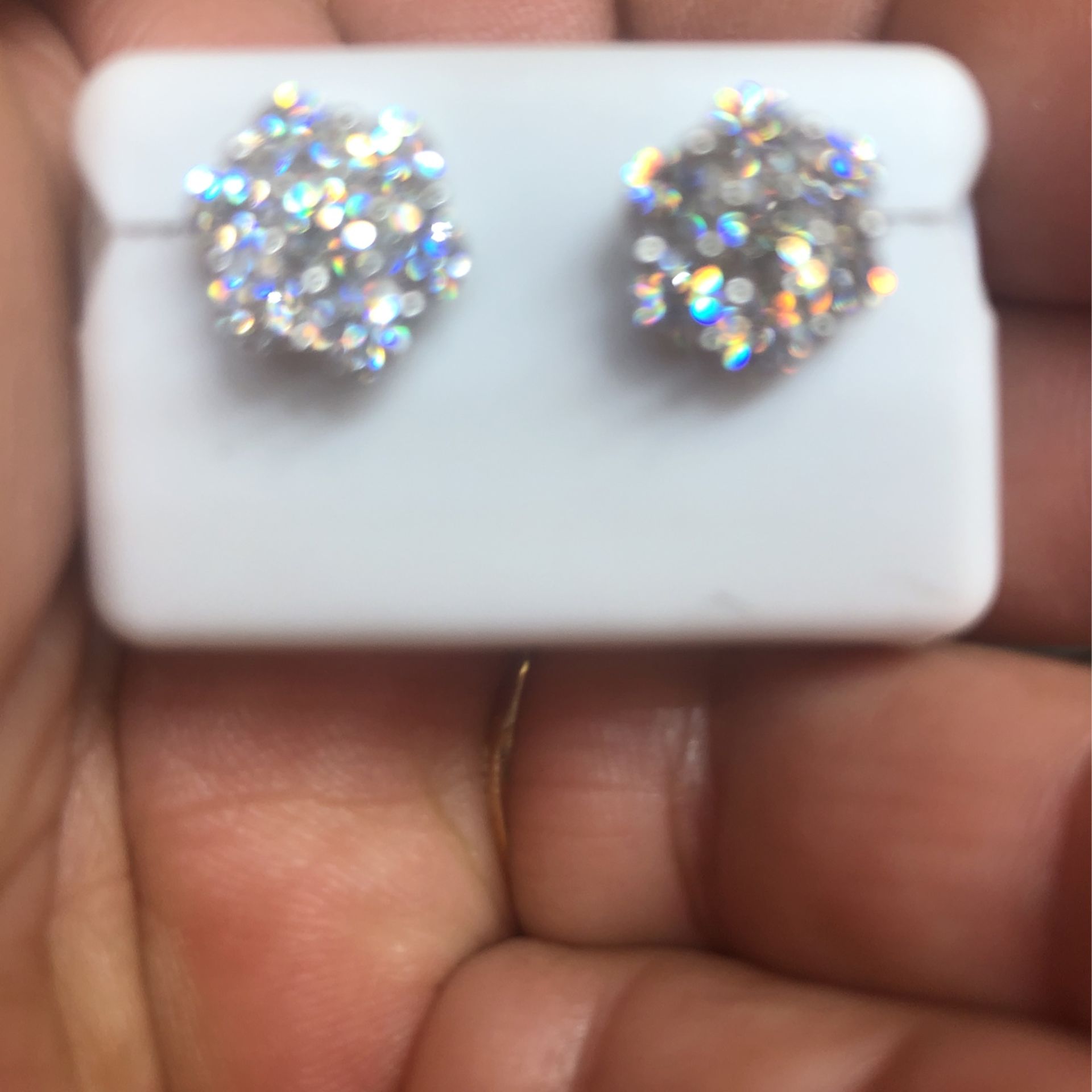 925 Pure Sterling silver with 1 1/2 VS,1 Monzonite Screw backs earrings and a diamond