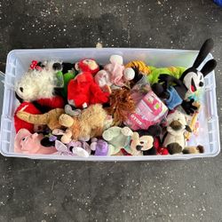 Large Bin Of Miscellaneous Stuffed Animals And More