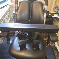 Bose 600 Dolby Atmos Soundbar with two wireless rear Invisible speakers . Those are in great condition. Comes with all the wires and remote also.