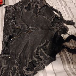 Black torn shorts
