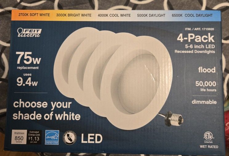 4PK 5-6 INC FLOOD DIMMABLE LIGHTS 