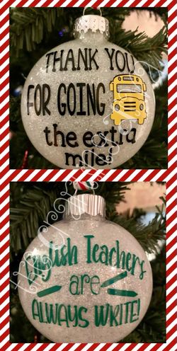 Teacher Appreciation Themed Christmas Ornaments 