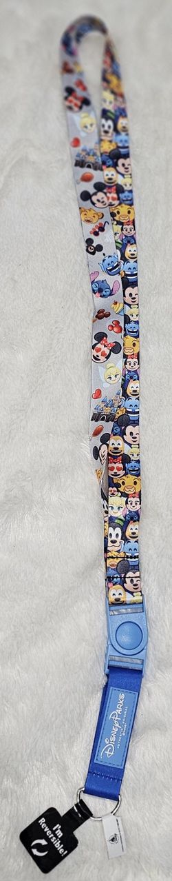 Emoji Mickey, Minnie, Castle Detachabled Clip Lanyard