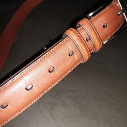 Perry Ellis Portfolio Brown Full Grain Leather Belt Men's Size 44 