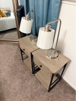 Side tables and lamps